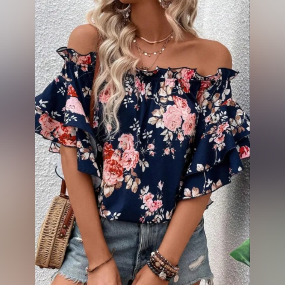 Off the shoulder floral top
